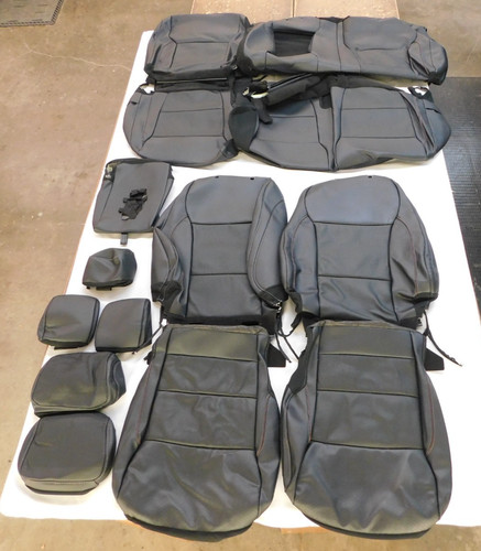 OEM Ford 2021 2025 F150 Truck Leather Seat Covers New T/O Set Black Interior nos