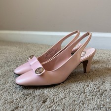Vintage 60s Expressly Made for Maling's Pink Sling Back Heel Pumps Size 5