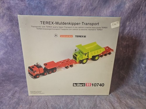 Tractor Kibri HO Mercedes Benz con remolque puente y kit de camión volquete TEREX 10740 | Zustand: New