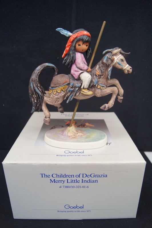 GOEBEL DeGRAZIA Porcelain Figurine #10-321 Merry Little Indian 7.5"