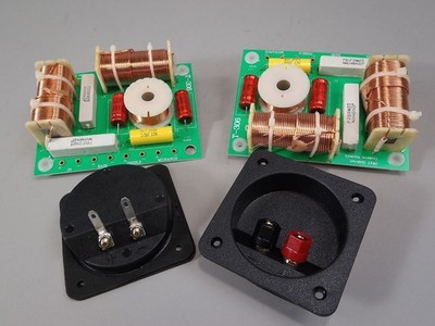 3-Way Crossover (2) Each High Power 1000W RMS 8 Ohm 12 dB & Square Terminal Cups