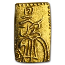 1860-1869 Japan 2 Shu Gold/Silver Rectangular XF