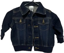 Gymboree Dark Denim Jacket with Waistband and Snap Buttons in 3-6 Month