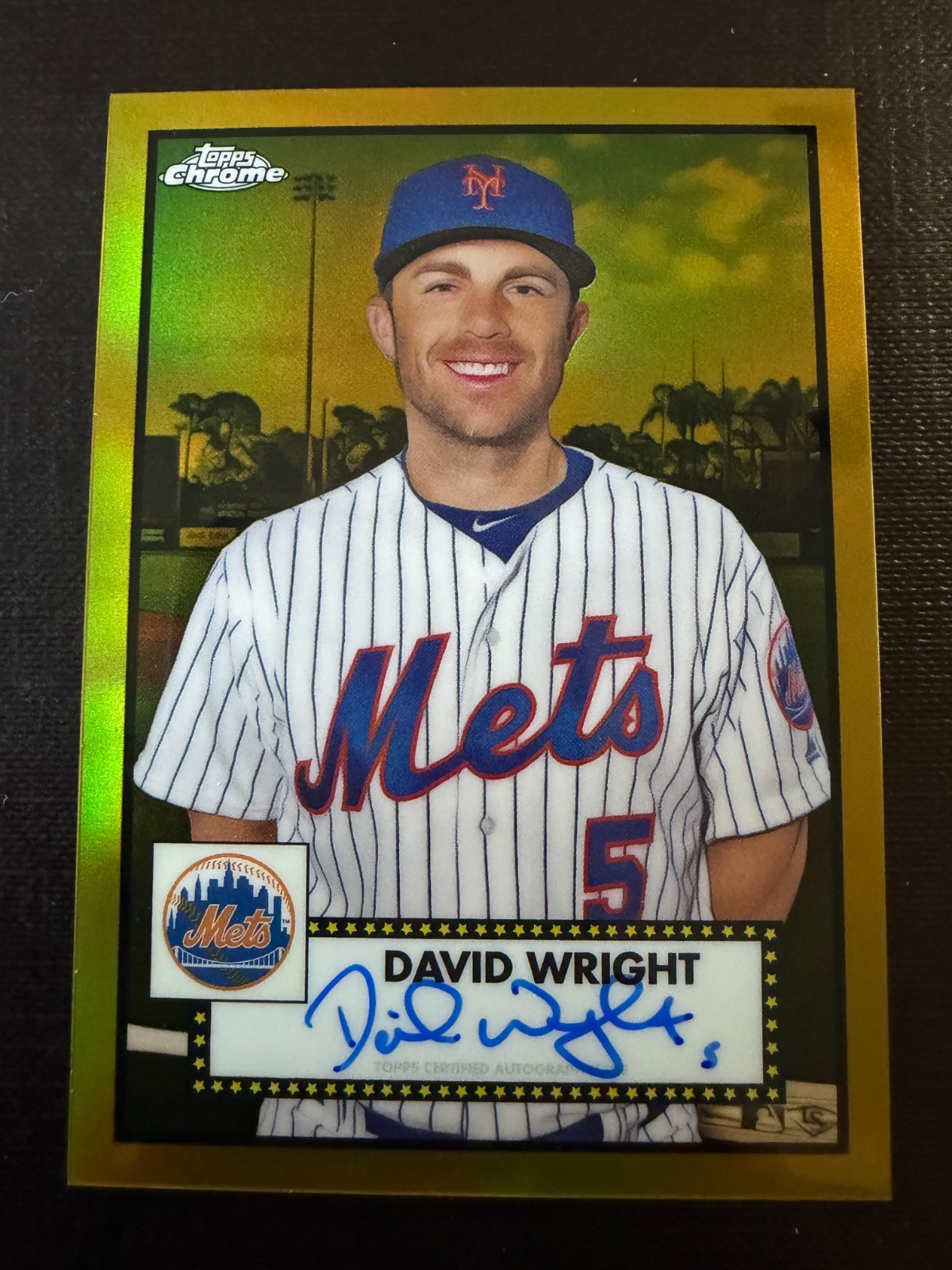 David Wright TRUE GOLD AUTO /50 2021 TOPPS CHROME PLATINUM ANNIVERSARY view 2