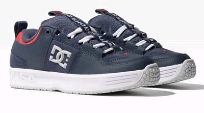 New latest DC x Lynx OG navy blue red grey white leather skateboard shoes 12 usa
