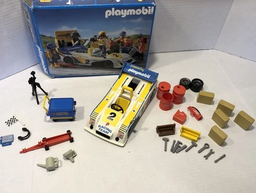 Vintage PLAYMOBIL RARE Race Car Set 3738 & Box