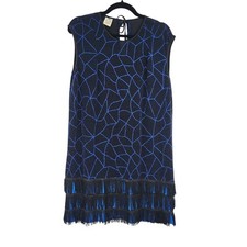 Funny Fashion Blue Black Shimmery Flapper Costume Party Dress Women's size 42
