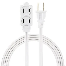 GE® Polarized Indoor Extension Cord, 3 Outlets with Twist-to-Close Covers,...