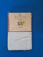 Vintage Select Edition 2 Queen Pillowcases Claret Gingham 200TC Made in USA NOS
