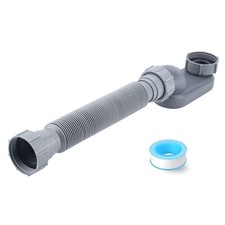 Low Profile 1 1/2 P Trap Flexible Bathtub Shower Drain Pipe Flat P Trap Freestan