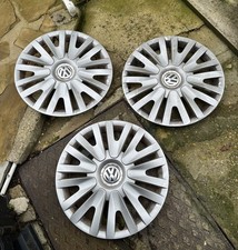Volkswagen VW Golf Wheel Trims x3 Genuine Spare Parts