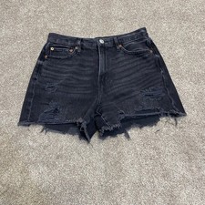 Y2K festival Grunge streetwear Fringing Biker American Eagle denim shorts sz 4