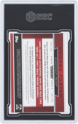 George Foster Reds Signed 2011 Topps Triple Threads #1/1 SGC Auth