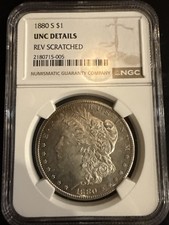 1880-S MORGAN DOLLAR UNC DETAILS Reverse SCRATCHED