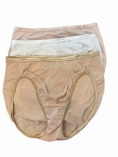 Vanity Fair Illumination Brief HI-CUT Satin Trim Size Medium 6 3 Pk New Neutrals