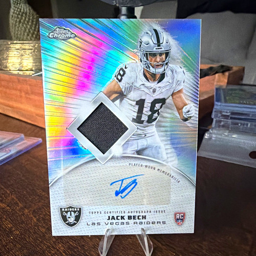 2025 Topps Chrome Football Jack Bech Raiders Rookie Patch Auto #RPA-JB