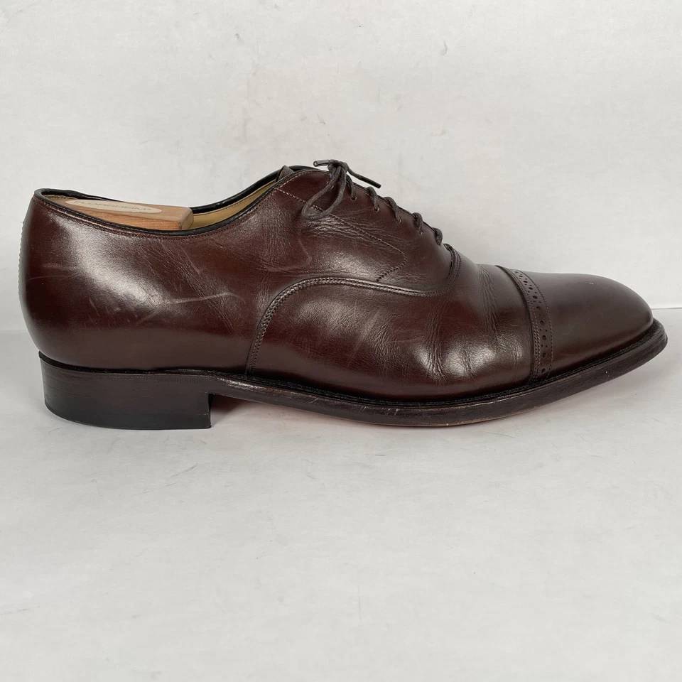 Johnston & Murphy Aristocraft Oxford Shoes Mens Size 10.5E Brown Leather Cap Toe