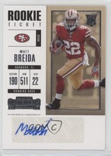 2017 Panini Contenders Rookie Ticket Matt Breida #178 Auto 1dm4