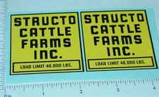 Pair Structo Cattle Farms Semi Truck Stickers ST-006