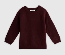 QUINCE Kids Washable Cashmere Crewneck Sweater in Rich Maroon - TODDLER Size 5T