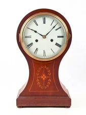 Edwardian inlaid balloon shaped bracket clock @ 1905 by Hamburg-American