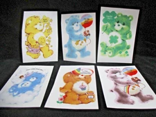 6  Faux/look-a-like "Care Bears" Ceramic Waterslide Decals, Med Size 3"  Lot A