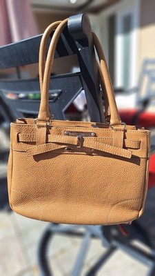 Gorgeous leather Rossi & Caruso Argentine handbag. tan. full zip