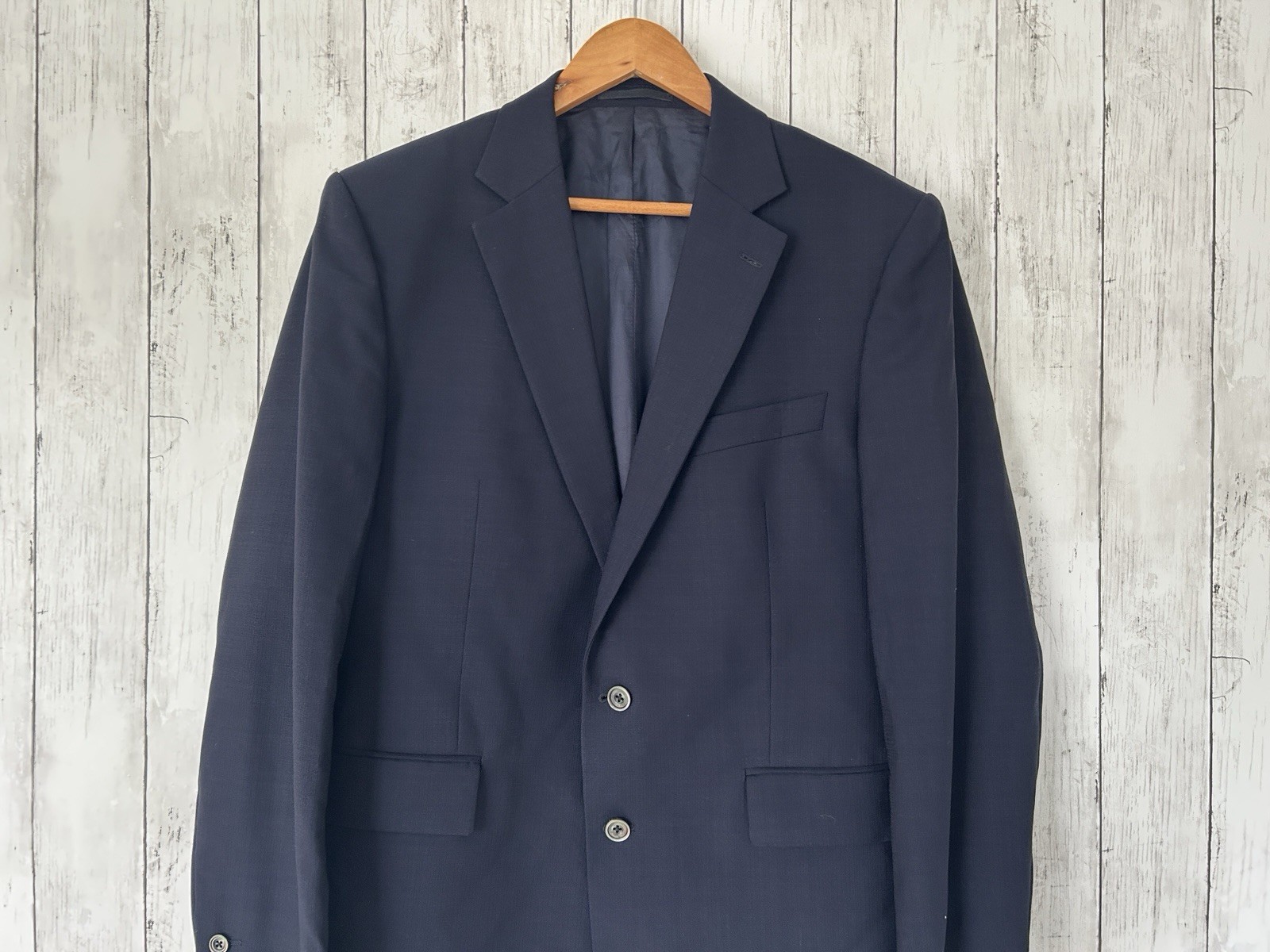 Tuta uomo Chester Barrie 44R giacca 38R pantaloni lana navy due pezzi Savile fila