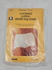 NEW SEARS Combed Cotton Elastic Legs Briefs Granny Panties Size 9