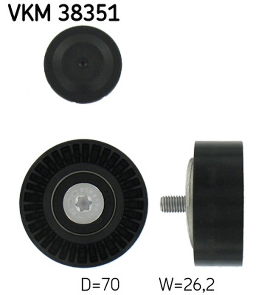 SKF Umlenk-/FüHrungsrolle Keilrippenriemen VKM 38351 FüR BMW X5 Ssangyong 70Mm-image