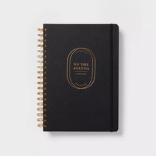 Twin Wire 7"x10" Planner Black leatherette