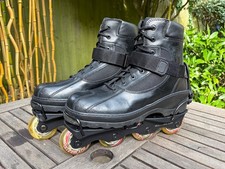 Vintage, Leather Rollerblade Shoes, Inline Skates UK 10-10.5. Made in Italy.
