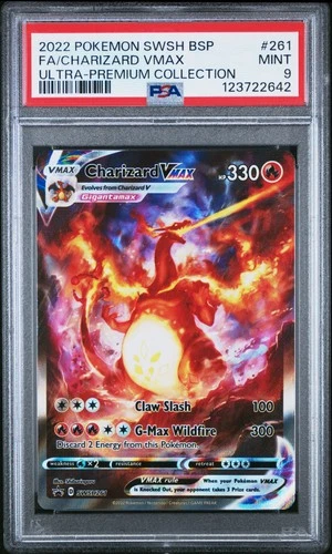 2022 POKEMON SWSH BLACK STAR PROMO #261 FULL ART/CHARIZARD VMAX PSA 9