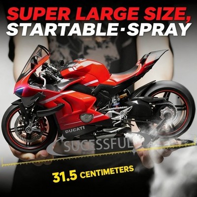 Christmas Gift 1:6 Ducati V4S Alloy Motorcycle Model Ignition & Spray Simulation