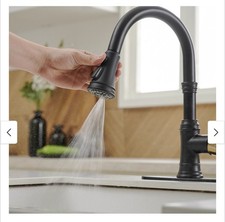 Kitchen Faucets Kitchen Faucet with Pull Down Sprayer, High Arc Black and Gold