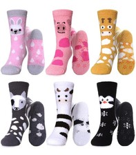 Kids Fuzzy Socks Boys Girls with Grips Non Slip Slipper Socks Cozy Fluffy Win...
