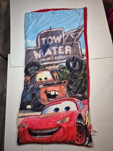 Disney Pixar Cars Lightning McQueen Sleeping Bag Blanket Tow Mater Y2k Red