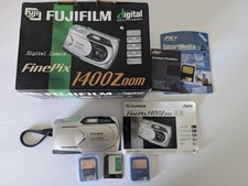 Fujifilm Finepix 1400Zoom Digital Camera Bundle For Parts w SmartMedia Cards