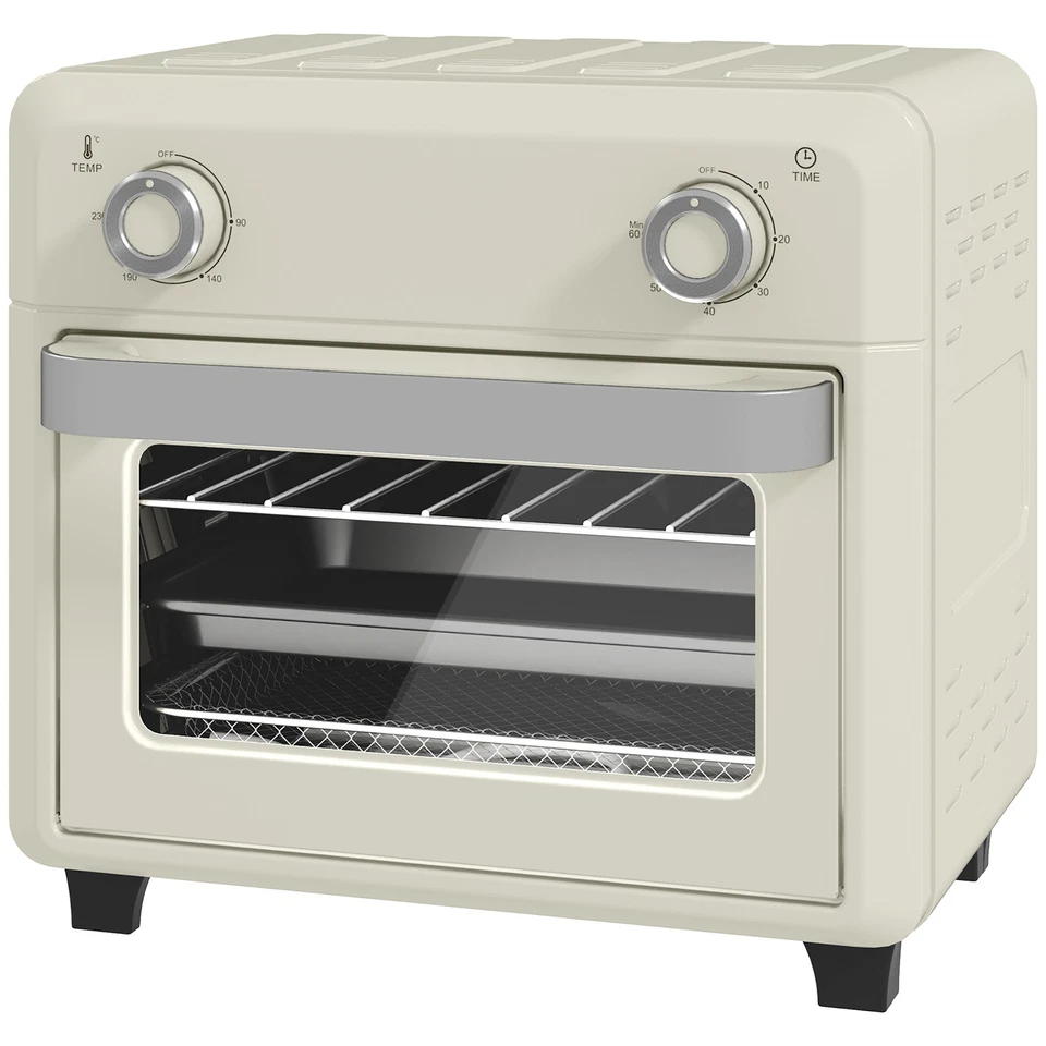 HOMCOM Minibackofen mit Umluft 10L 2 in 1 Mini Ofen mit Ofenrost, Backblech - Bild 3 von 4