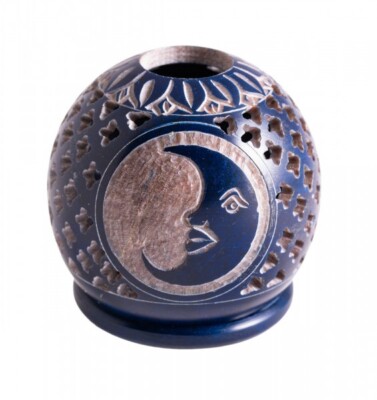 Teelichtkugel  Moon    Mond blau