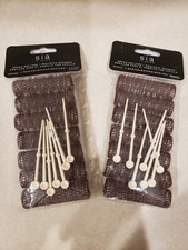MEDIUM BRUSH CURLERS PINS Hair Curlers 2 Packs 14 Total Bristles 2 1/2"x 3/...