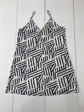 Shein Womens White Blue Geometric print Dress size Medium