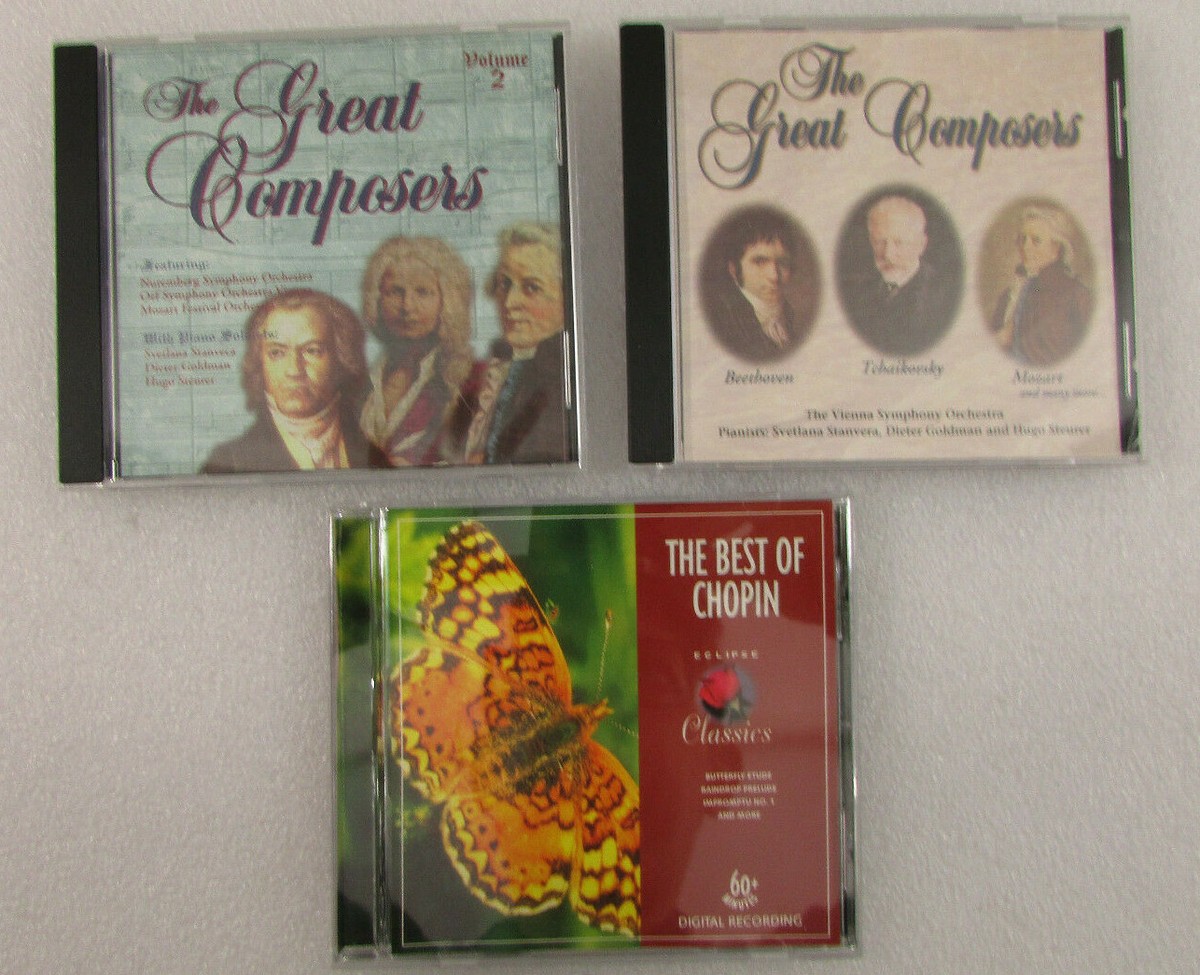 Lot of 5 CDS: The Great Composers Vol 1 & 2, Mozart, Chopin