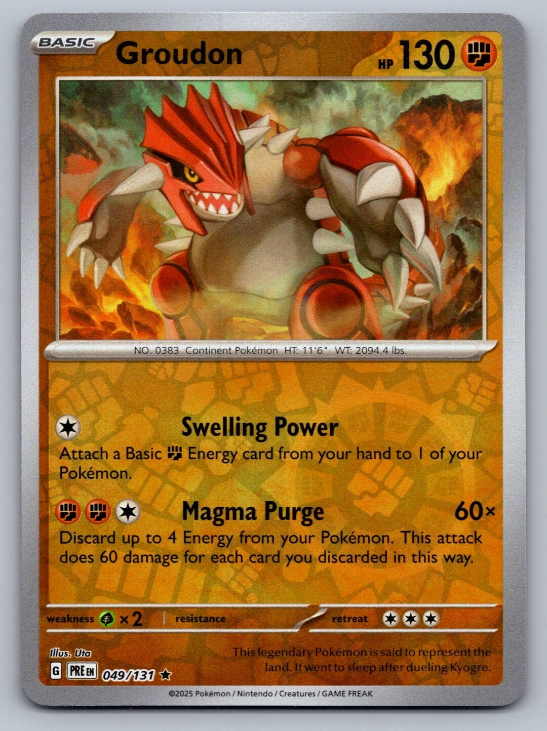 Pokemon TCG Prismatic Evolutions Groudon #49 Reverse Holo