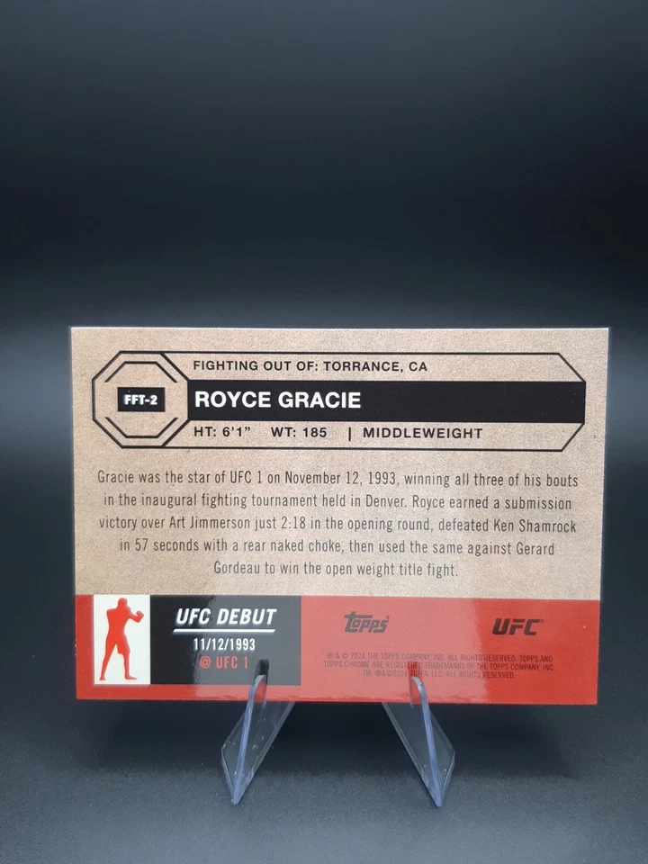 Royce Gracie 2024 Topps Chrome UFC Card #FFT-2 - Image 2 of 2