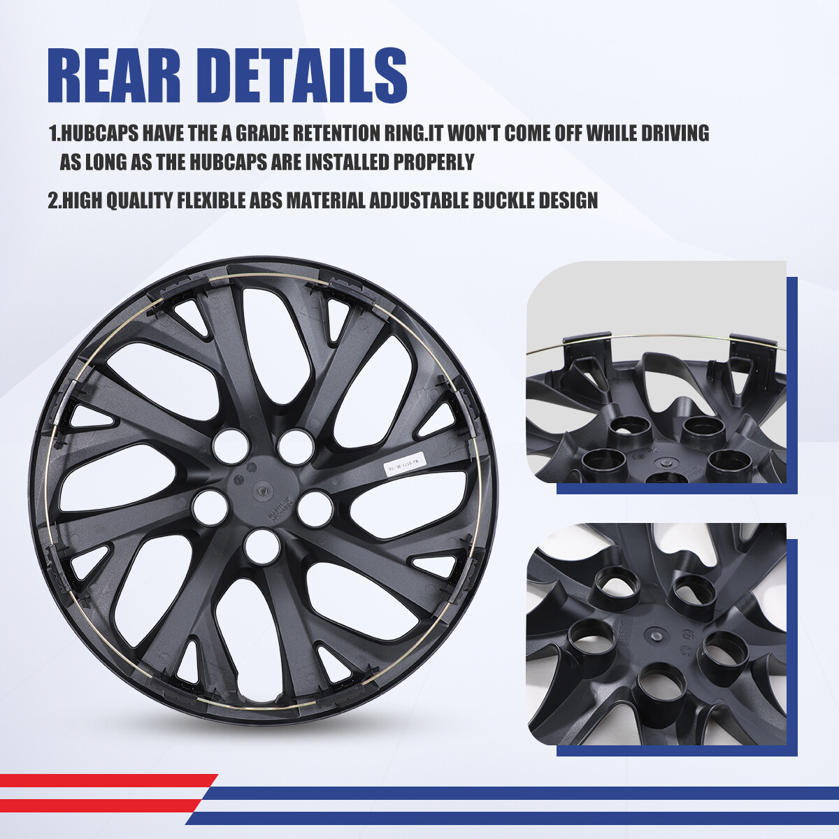 4PCS 16" Black Snap On Wheel Hub Caps Trim Rings fitsToyota Corolla Tire & Steel