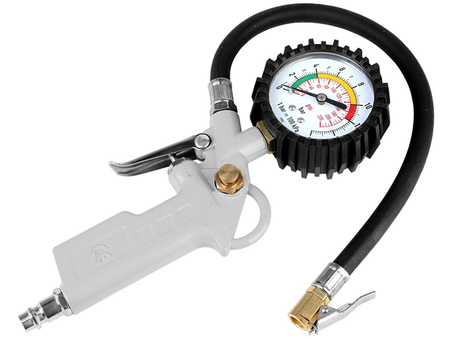 KFZ Reifenfüllpistole Luftdruckprüfer Druckluft Reifenfüller 16 bar Aluminium