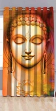 God Print God Buddha Curtains  Polyester Knitting Door Multicolor 4 x5 feet