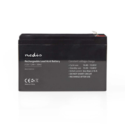 Nedis Wiederaufladbarer Blei Akku 12V 7200 mAh 151 x 65 x 95mm Alarmanlagen