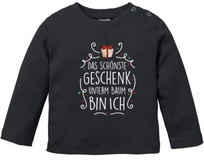 MOONWORKS Baby Langarmshirt mit Spruch Weihnachten Das schönste Geschenk unterm Baum bin